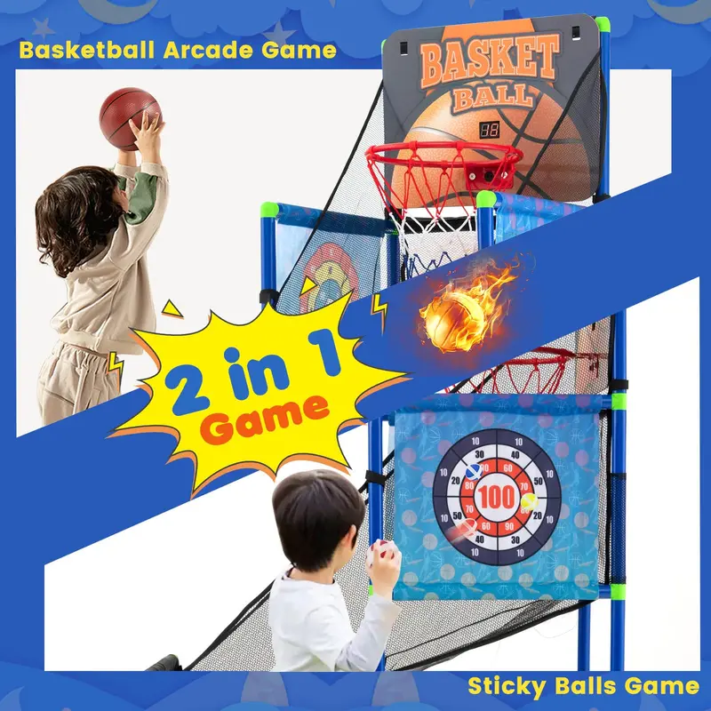 GoPlus 2-in-1 Basketballspiel für Innen- und Außenbereich mit elektronischem Punktzähler und Soundeffekten 2