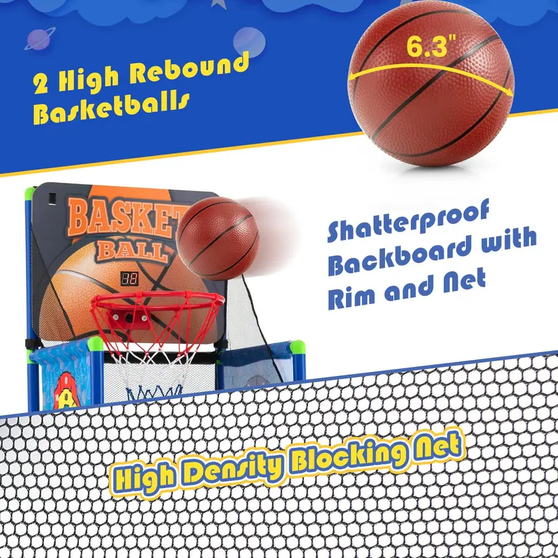 GoPlus 2-in-1 Basketballspiel für Innen- und Außenbereich mit elektronischem Punktzähler und Soundeffekten