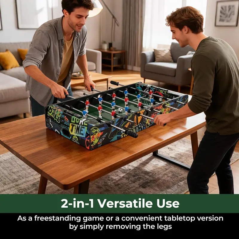 Goplus 2-in-1-Fußballtisch mit abnehmbaren Beinen für Tischmontage – ideal für Wohnzimmer, Büro, Bar oder Spielzimmer 2