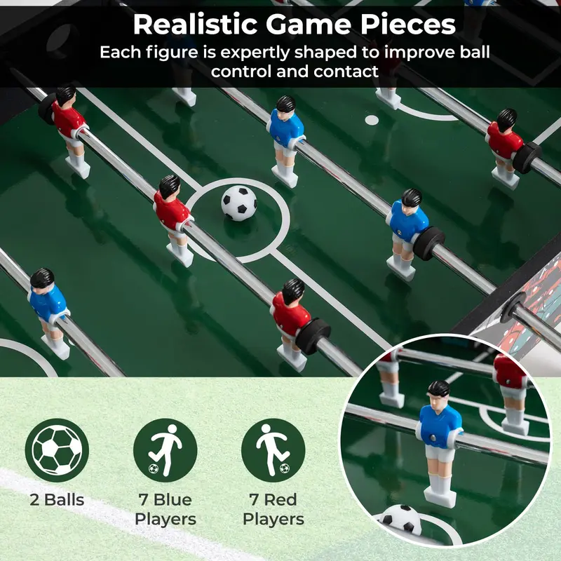 Goplus 2-in-1-Fußballtisch mit abnehmbaren Beinen für Tischmontage – ideal für Wohnzimmer, Büro, Bar oder Spielzimmer