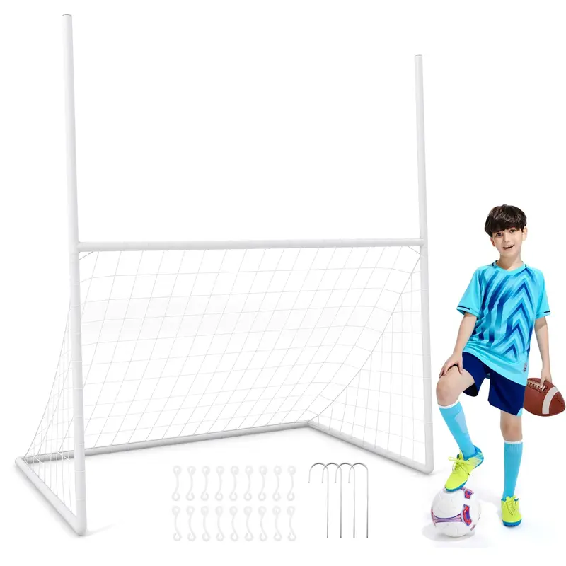 Goplus 2-in-1-Fußballtor, Fußballfeldtor mit 4 Bodenstiften, 168 cm × 109 cm × 210 cm (L × B × H)