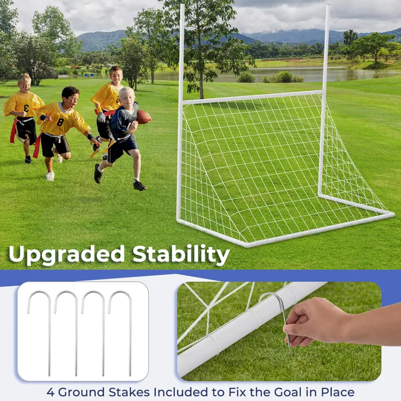Goplus 2-in-1-Fußballtor, Fußballfeldtor mit 4 Bodenstiften, 168 cm × 109 cm × 210 cm (L × B × H)