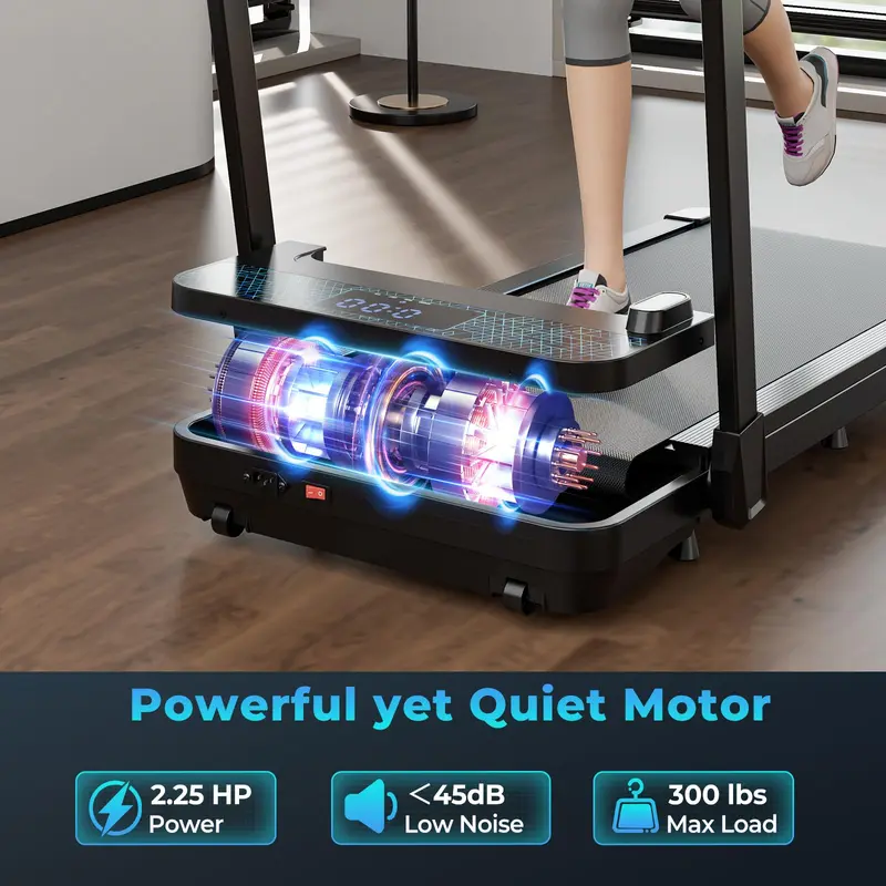 Goplus 2-in-1-Klapp-Laufband, 136 kg Tragkraft, Walking-Pad mit Handgriff, Unter-Schreibtisch-Laufband mit Fernbedienung und App-Steuerung
