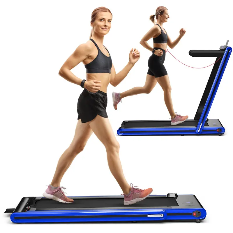 Goplus 2-in-1-Klapp-Laufband, 2,25 PS elektrisches Unter-Schreibtisch-Laufband mit LED-Display