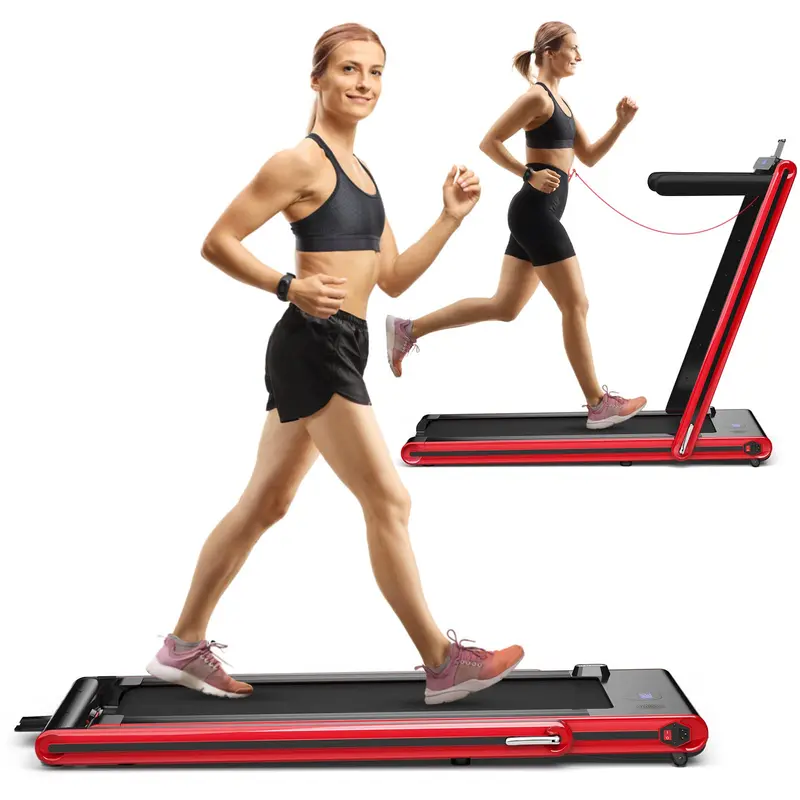 Goplus 2-in-1-Klapp-Laufband, 2,25 PS elektrisches Unter-Schreibtisch-Laufband mit LED-Display