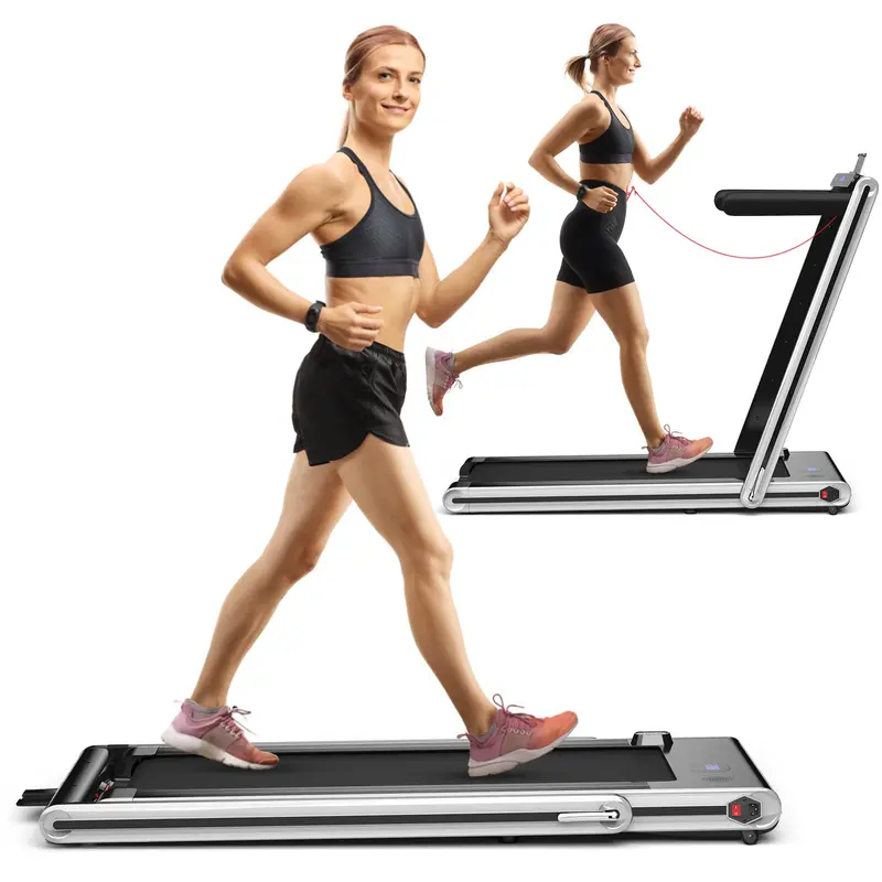 Goplus 2-in-1-Klapp-Laufband, 2,25 PS elektrisches Unter-Schreibtisch-Laufband mit LED-Display