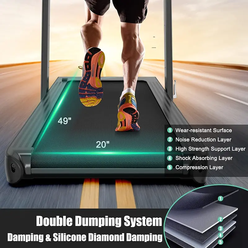 Goplus 2-in-1-Klapp-Laufband, 4,75-PS-Superfit-Untertisch-Elektrolaufband mit APP-Steuerung