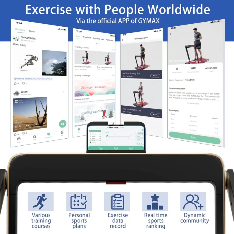 Goplus 2-in-1-Laufband für den Schreibtisch, 2,25-PS-Superfit-Klapp-Laufband für Homeoffice mit intelligenter App