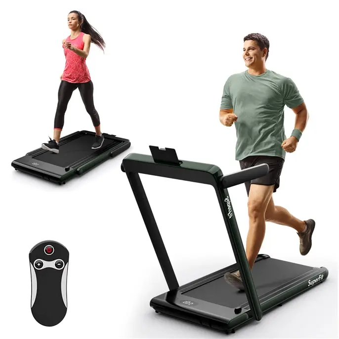 Goplus 2-in-1-Laufband für den Schreibtisch, klappbares Superfit-Laufband mit 2,25 PS und Touchpanel-Steuerung, Laufbänder für Homeoffice