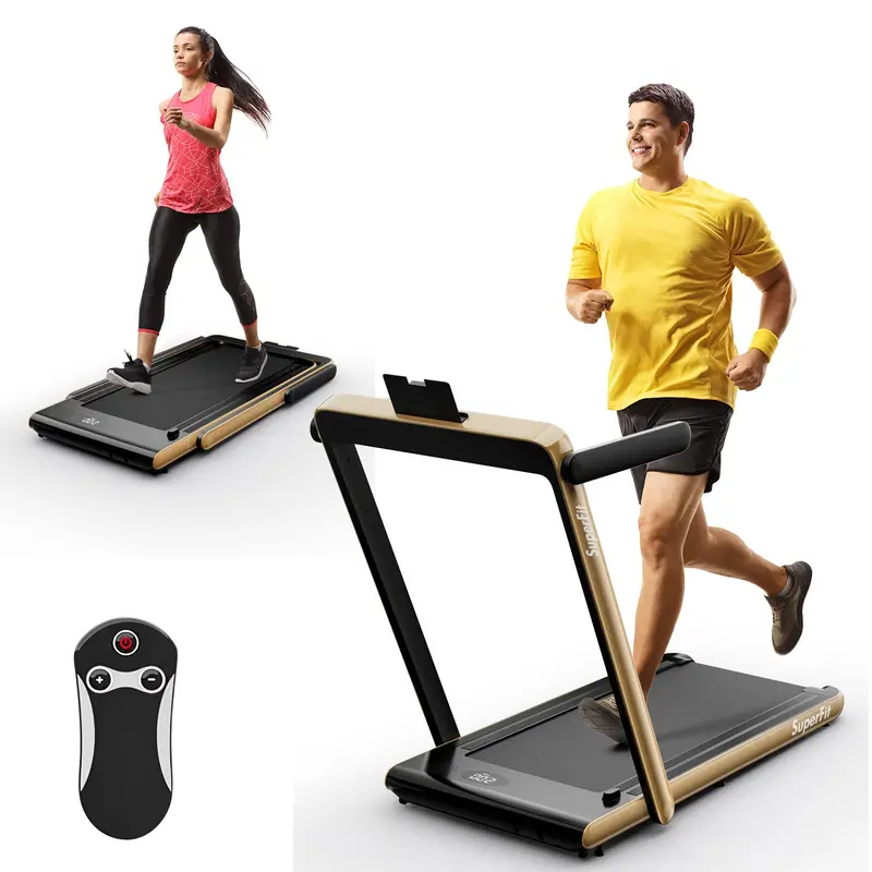 Goplus 2-in-1-Laufband für den Schreibtisch, klappbares Superfit-Laufband mit 2,25 PS und Touchpanel-Steuerung, Laufbänder für Homeoffice