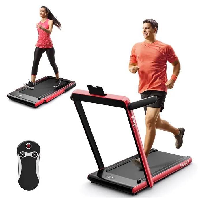 Goplus 2-in-1-Laufband für den Schreibtisch, klappbares Superfit-Laufband mit 2,25 PS und Touchpanel-Steuerung, Laufbänder für Homeoffice