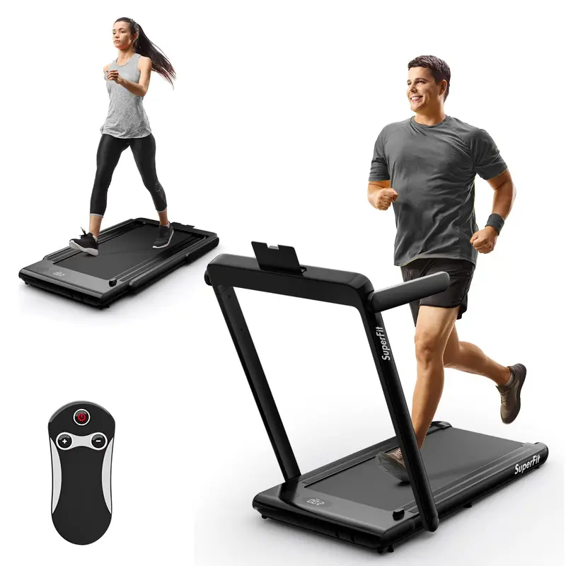 Goplus 2-in-1-Laufband für den Schreibtisch, klappbares Superfit-Laufband mit 2,25 PS und Touchpanel-Steuerung, Laufbänder für Homeoffice