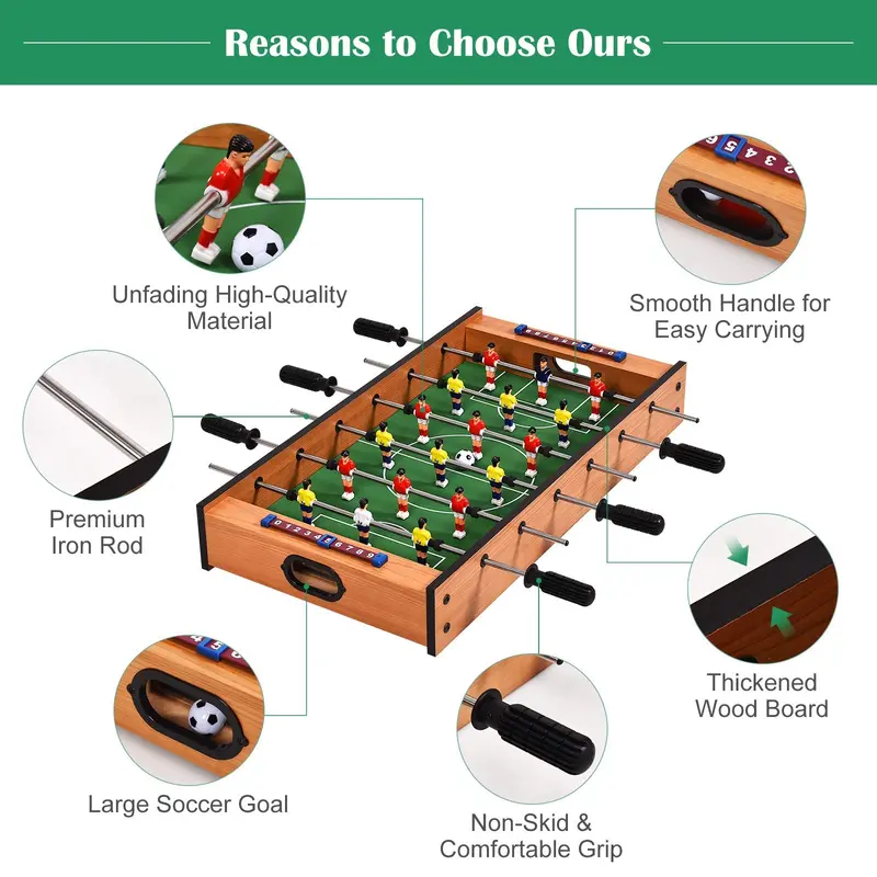 Goplus 2-in-1-Multi-Spiel-Tisch: Mini-Kicker-Tisch & Luft-Hockey-Tisch mit realistischem Spielfeld