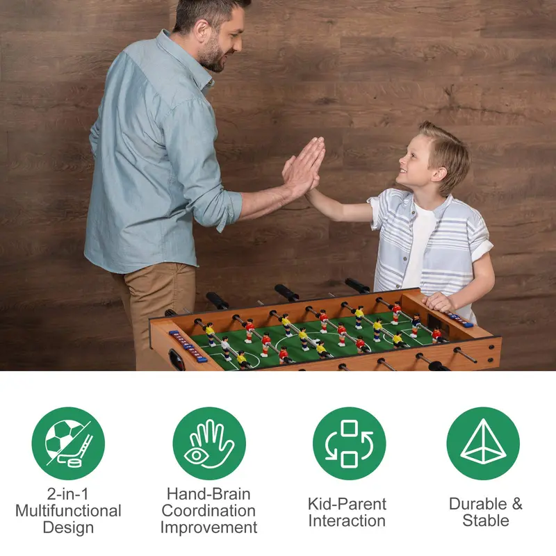 Goplus 2-in-1-Multi-Spiel-Tisch: Mini-Kicker-Tisch & Luft-Hockey-Tisch mit realistischem Spielfeld