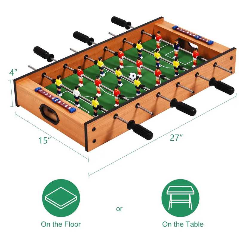 Goplus 2-in-1-Multi-Spiel-Tisch: Mini-Kicker-Tisch & Luft-Hockey-Tisch mit realistischem Spielfeld