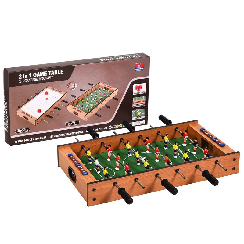 Goplus 2-in-1-Multi-Spiel-Tisch: Mini-Kicker-Tisch & Luft-Hockey-Tisch mit realistischem Spielfeld