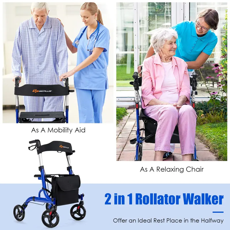 Goplus 2-in-1-Rollator für Senioren mit Sitz