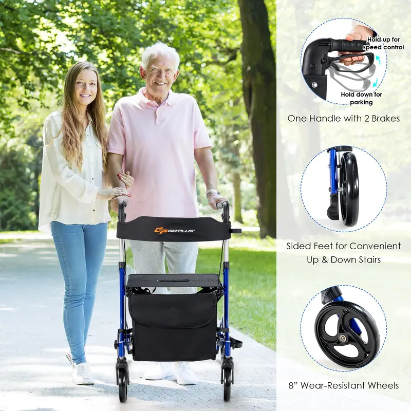 Goplus 2-in-1-Rollator für Senioren mit Sitz