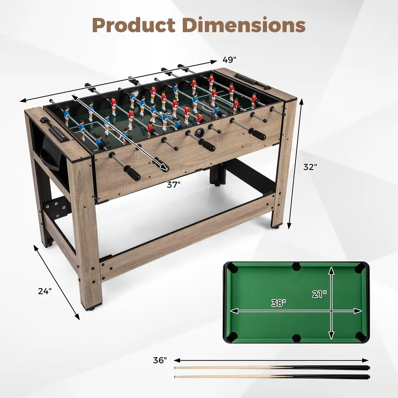 Goplus 2-in-1-Schwenk-Multi-Spiel-Tisch mit Kicker- und Billardfunktion für Erwachsene