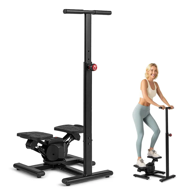 Goplus 2-in-1-Twist-Stepper mit Lenker, Taillendrehplattform und LCD-Monitor