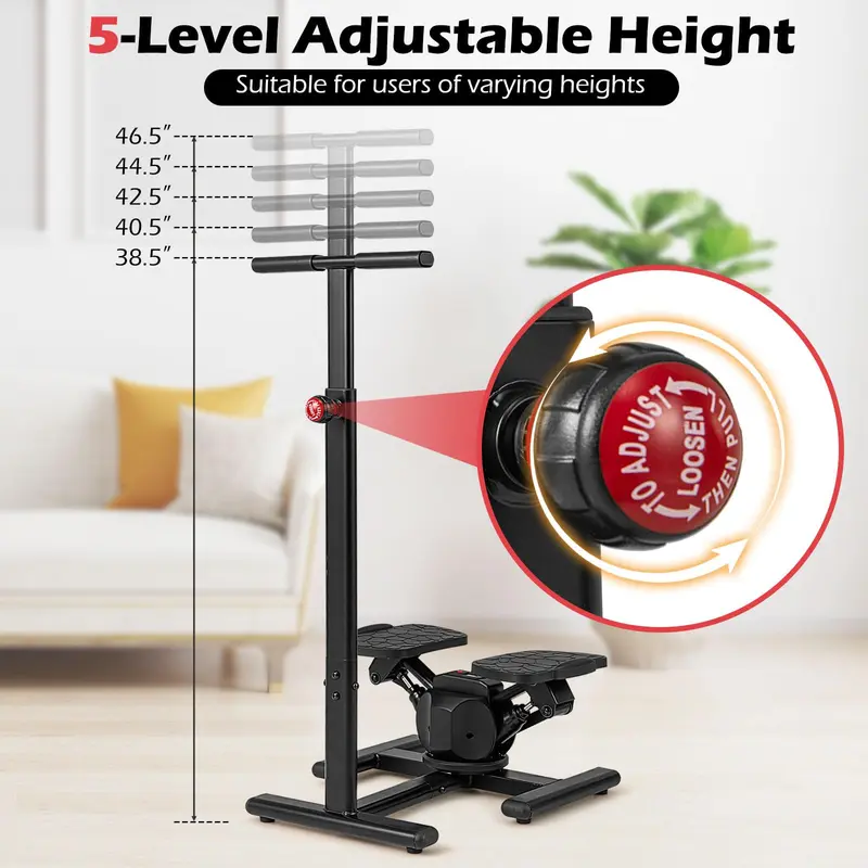 Goplus 2-in-1-Twist-Stepper mit Lenker, Taillendrehplattform und LCD-Monitor