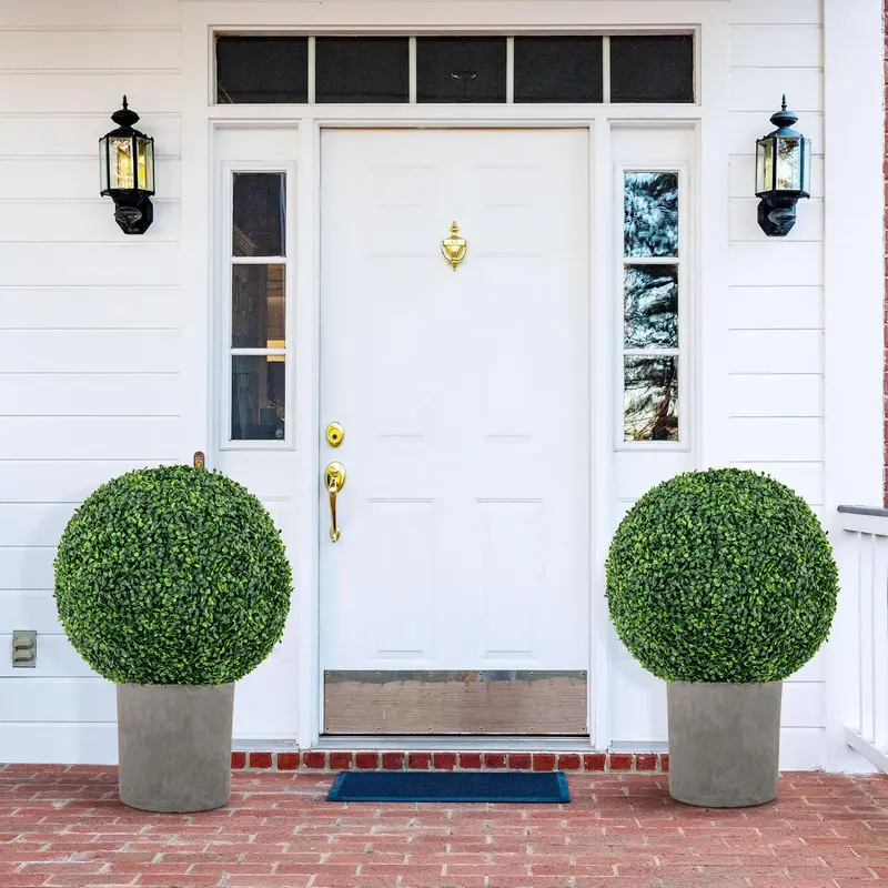 Goplus 2 Stück künstliche Topiary-Kugeln aus Kunstboxwood, 20 Zoll (ca. 50 cm), für Außen- und Innenbereich 2
