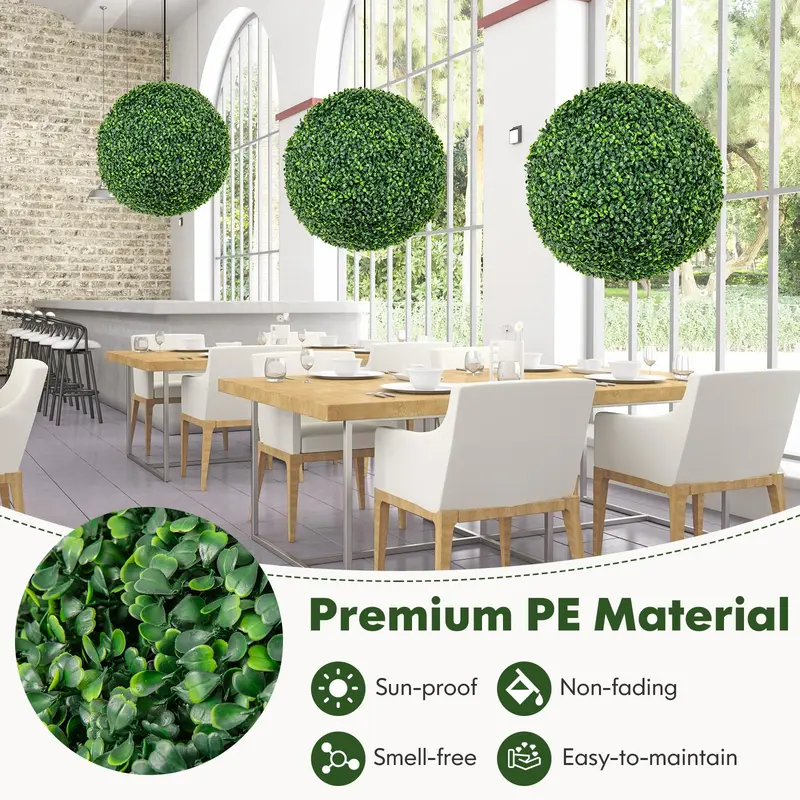 Goplus 2 Stück künstliche Topiary-Kugeln aus Kunstboxwood, 20 Zoll (ca. 50 cm), für Außen- und Innenbereich