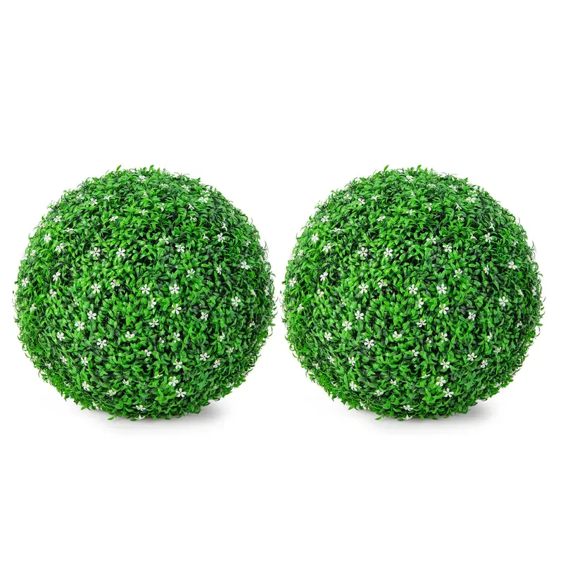 Goplus 2 Stück künstliche Topiary-Kugeln aus Kunstholly, Durchmesser 49,5 cm