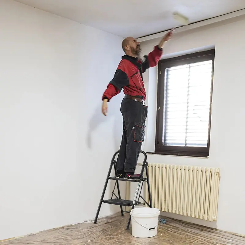 Goplus 2-Stufige Leiter, klappbare Trittleiter mit extra breiten und rutschfesten Trittbrettern