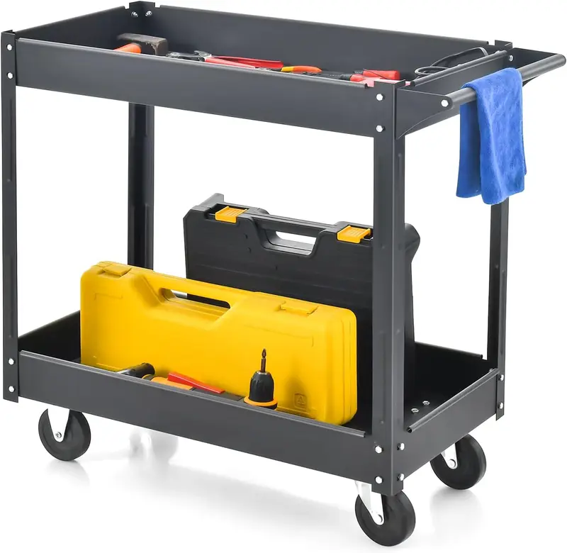Goplus 2-stufiger Universalwagen, robustes Gewerbe-Servicefahrzeug
