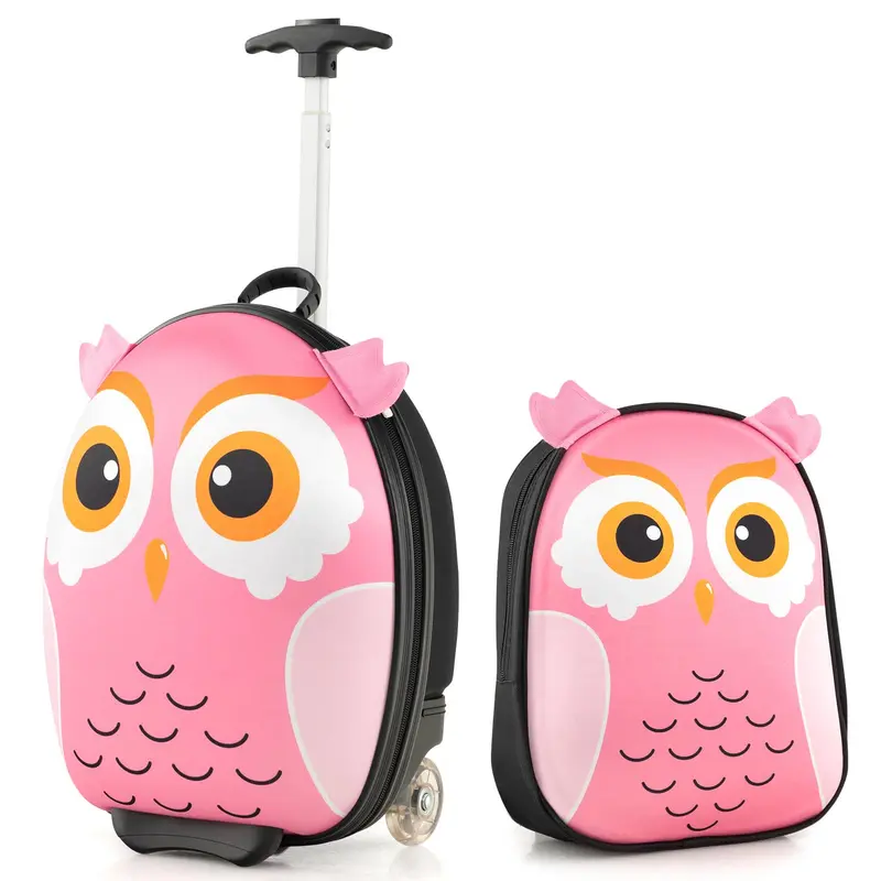 Goplus 2-teiliges Kinder-Handgepäckset, 16" Rollkoffer & 12" Rucksack