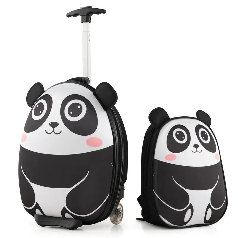 Goplus 2-teiliges Kinder-Handgepäckset, 16" Rollkoffer & 12" Rucksack