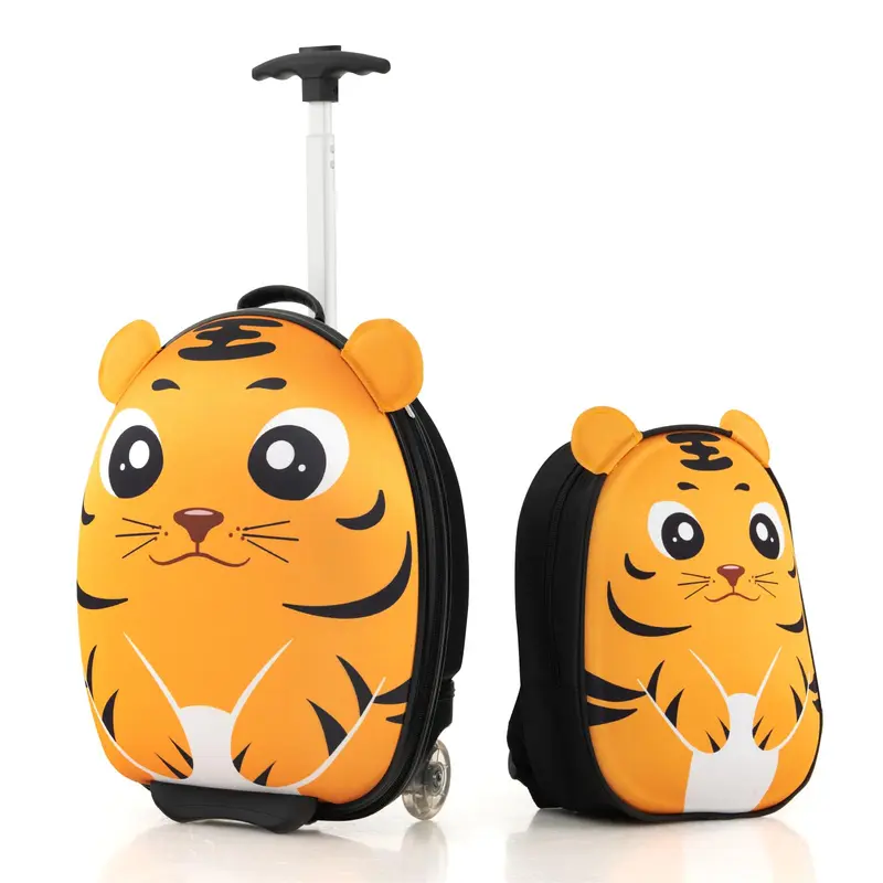 Goplus 2-teiliges Kinder-Handgepäckset, 16" Rollkoffer & 12" Rucksack