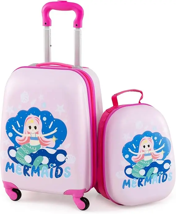 Goplus 2-teiliges Kindergepäckset, 12" & 16" Handgepäck für Kinder, leichte Spinner-Koffer