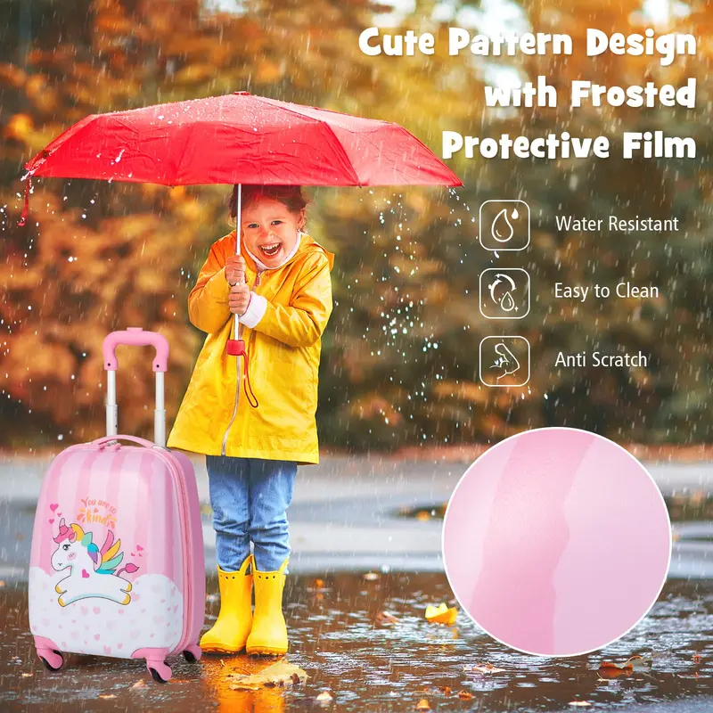 Goplus 2-teiliges Kindergepäckset, 12" & 16" Handgepäck für Kinder, leichte Spinner-Koffer
