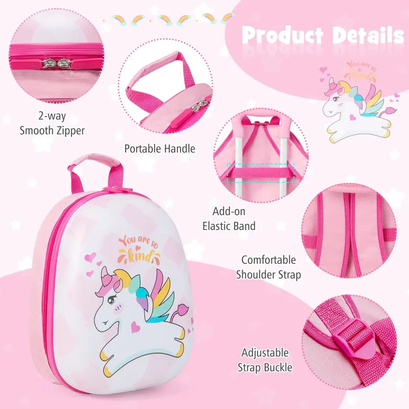 Goplus 2-teiliges Kindergepäckset, 12" & 16" Handgepäck für Kinder, leichte Spinner-Koffer