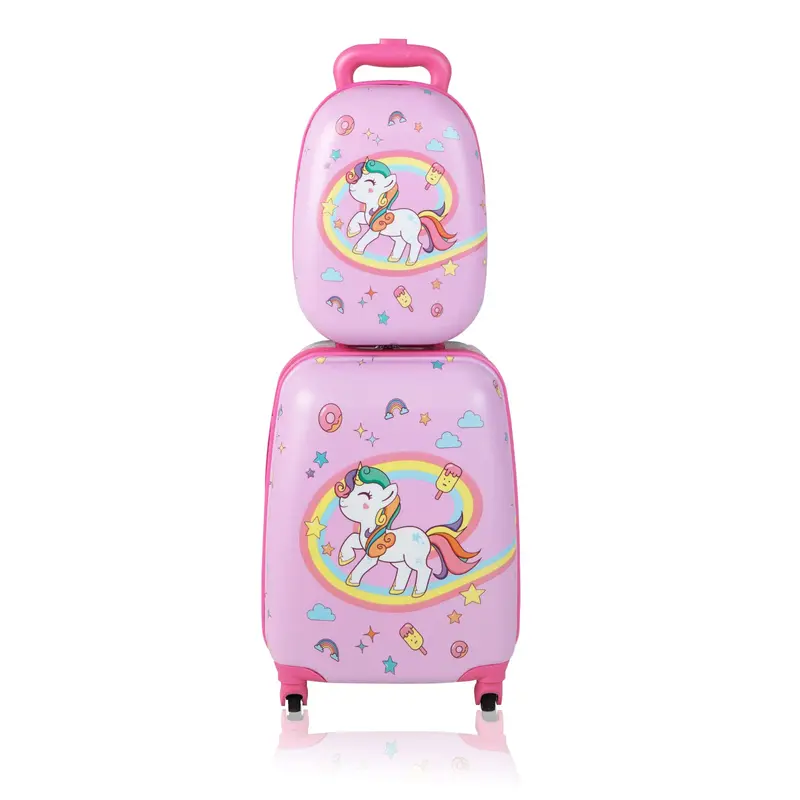 Goplus 2-tlg. Kindergepäckset, 30 cm & 40 cm, leichtes Spinner-Koffer-Set für Jungen und Mädchen
