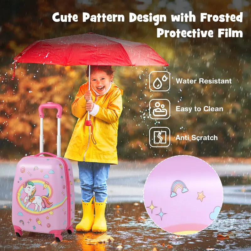 Goplus 2-tlg. Kindergepäckset, 30 cm & 40 cm, leichtes Spinner-Koffer-Set für Jungen und Mädchen 2