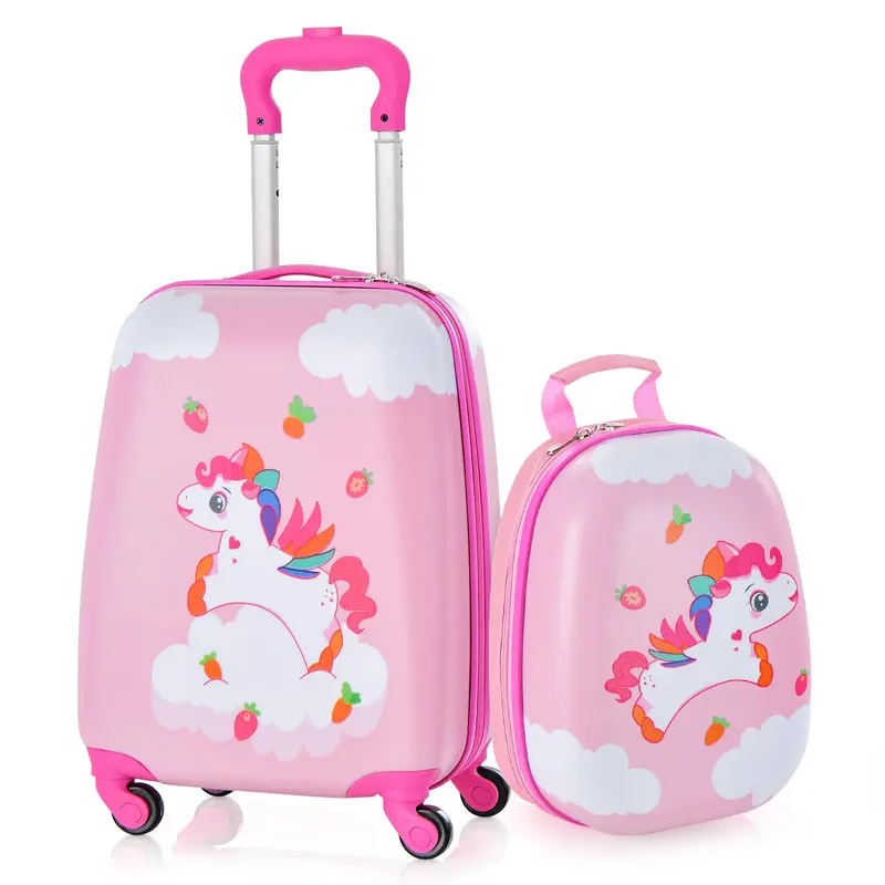 Goplus 2-tlg. Kindergepäckset, 30 cm & 40 cm, leichtes Spinner-Koffer-Set für Jungen und Mädchen