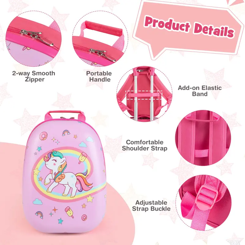 Goplus 2-tlg. Kindergepäckset, 30 cm & 40 cm, leichtes Spinner-Koffer-Set für Jungen und Mädchen