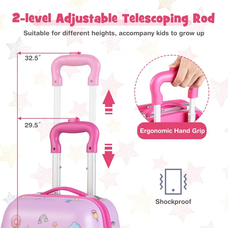 Goplus 2-tlg. Kindergepäckset, 30 cm & 40 cm, leichtes Spinner-Koffer-Set für Jungen und Mädchen