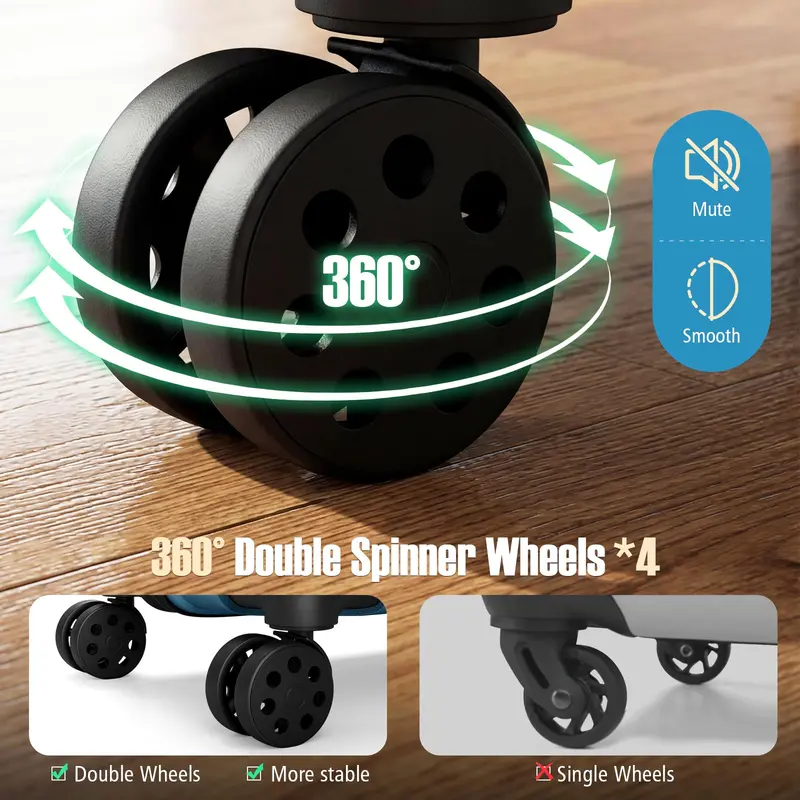 GoPlus 20/24/28 Zoll leichte Hartshell-Koffer mit 360°-Spinner-Rädern (3-teiliges Set mit Kreuzstreifen-Muster)