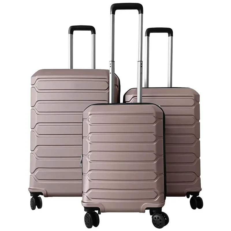GoPlus 20/24/28 Zoll leichte Hartshell-Koffer mit 360°-Spinner-Rädern (3-teiliges Set mit Kreuzstreifen-Muster)