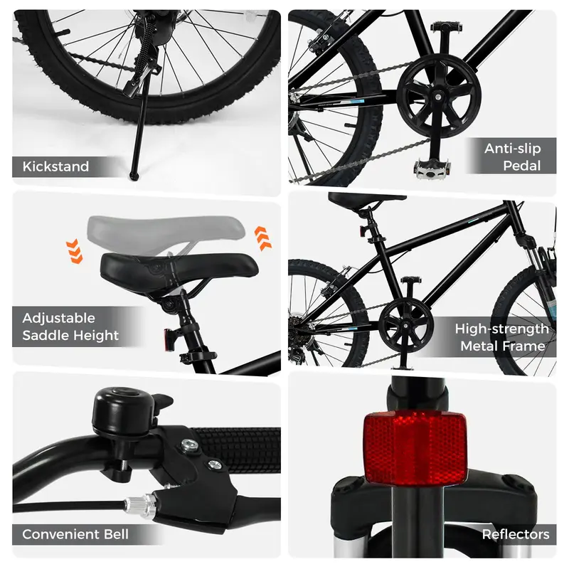 Goplus 20-/24-Zoll-Mountainbike für Kinder mit 6-Gang-Antrieb und Federungsgabel