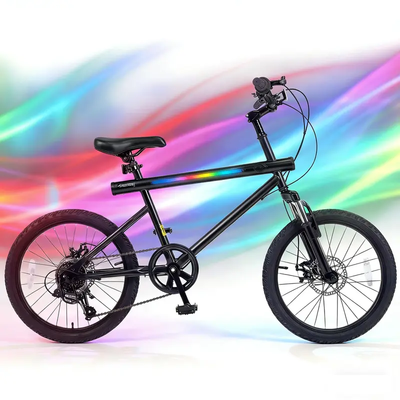 Goplus 20" LED-beleuchtetes Hybrid-Fahrrad mit Stereo-Lautsprechern und Rahmen aus hochfestem Kohlenstoffstahl 2