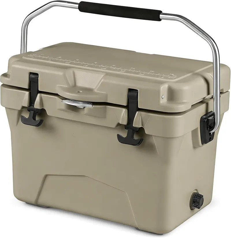 Goplus 20-Quart-isolierte Eiskühlbox mit tragbaren Griffen, Getränkehaltern und Maßstab für Camping und Angeln