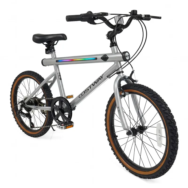 Goplus 20-Zoll-LED-Fahrrad mit 2 Lautsprechern und Ambiente-Beleuchtung für Damen und Herren