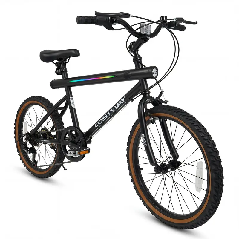 Goplus 20-Zoll-LED-Fahrrad mit 2 Lautsprechern und Ambiente-Beleuchtung für Damen und Herren