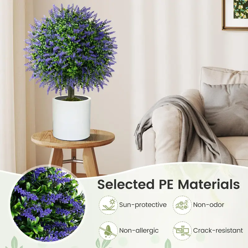 GoPlus 22" künstliche Wisteria-Topiary-Kugel mit lebensechten Wisteria-Blüten