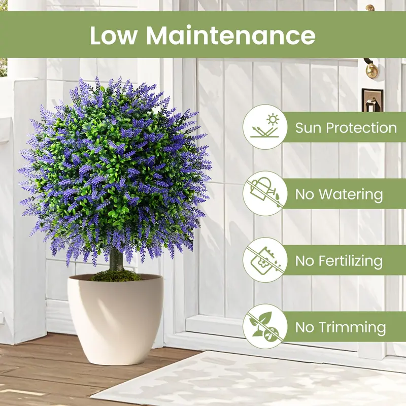 GoPlus 22" künstliche Wisteria-Topiary-Kugel mit lebensechten Wisteria-Blüten